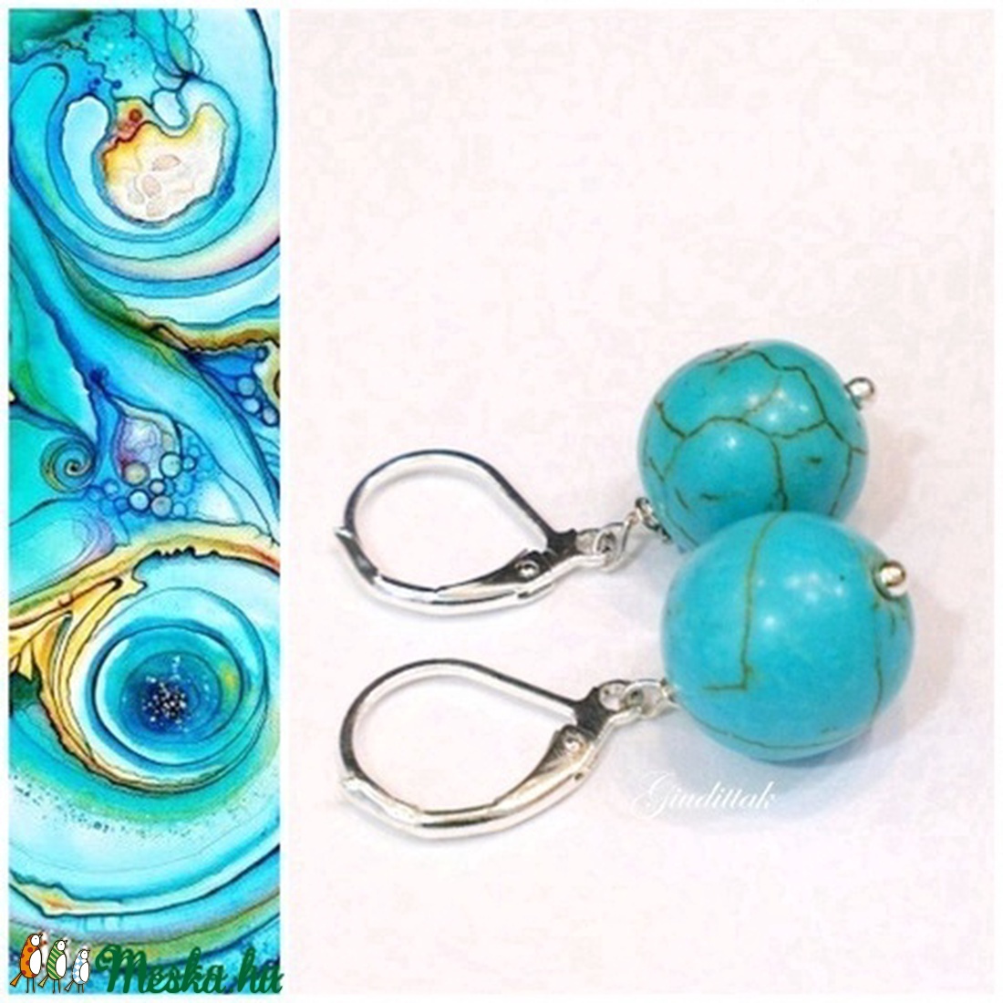 Valódi türkiz fülbevaló -  - Meska.hu