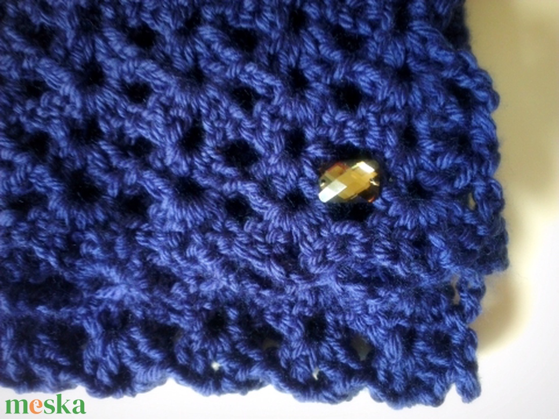 Farmerkék horgolt sál -  - Meska.hu