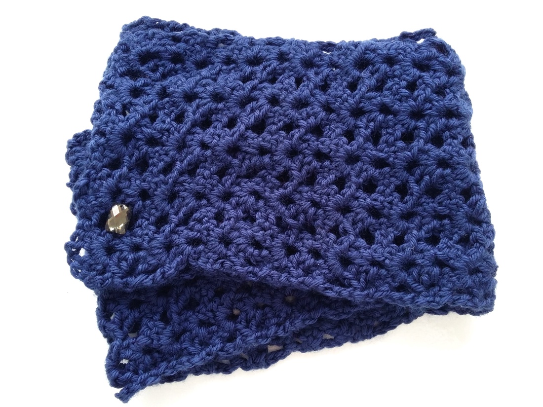 Farmerkék horgolt sál -  - Meska.hu