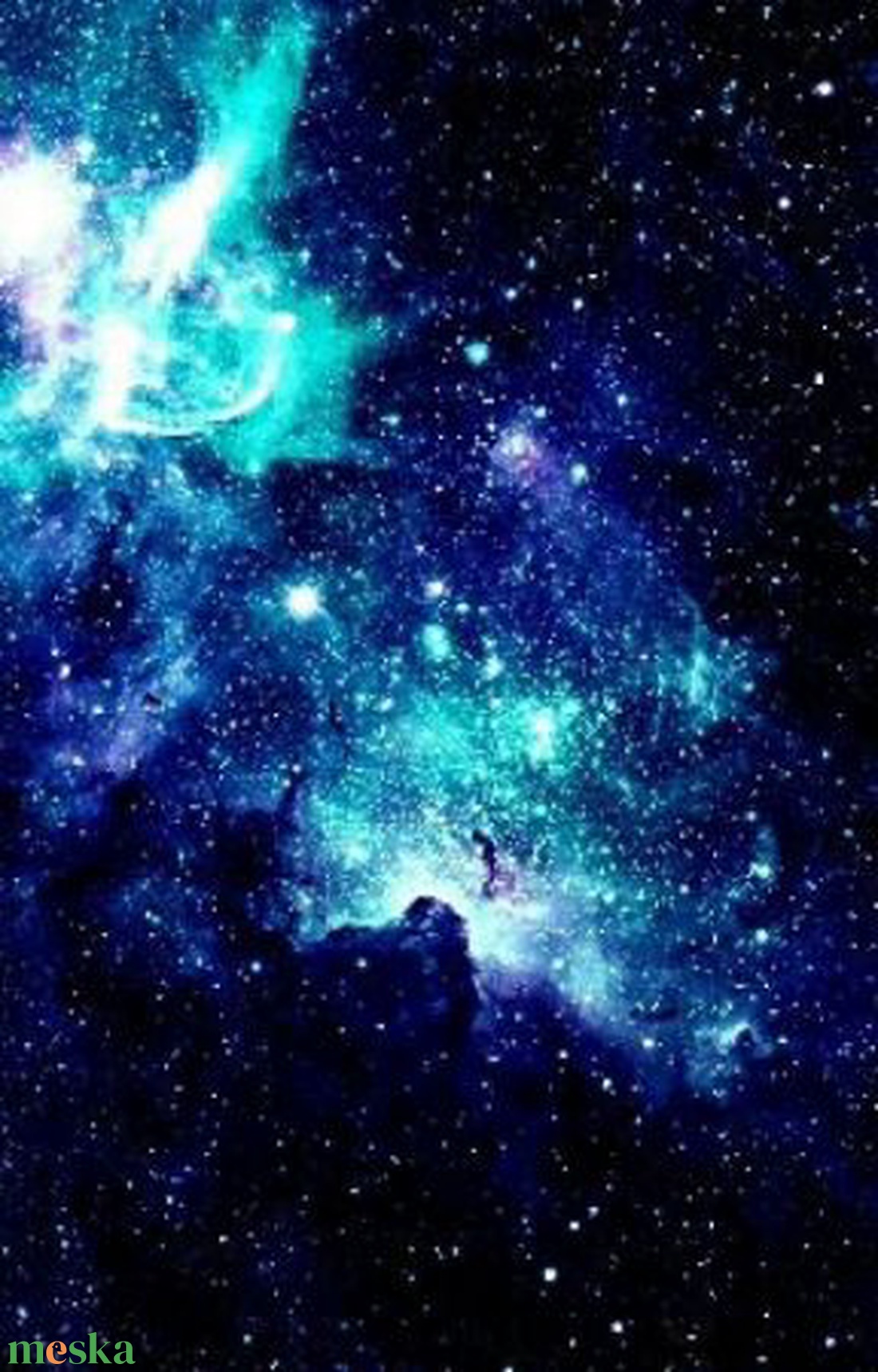 Galaxis  - kék achát fülbevaló - ékszer - fülbevaló - lógó fülbevaló - Meska.hu
