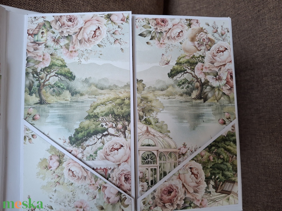 Rózsás hangulatban cicával- scrapbook fénykép album - művészet - más művészeti ág - Meska.hu