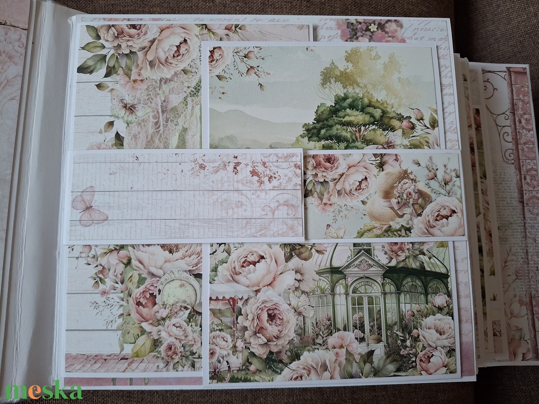 Rózsás hangulatban cicával- scrapbook fénykép album - művészet - más művészeti ág - Meska.hu