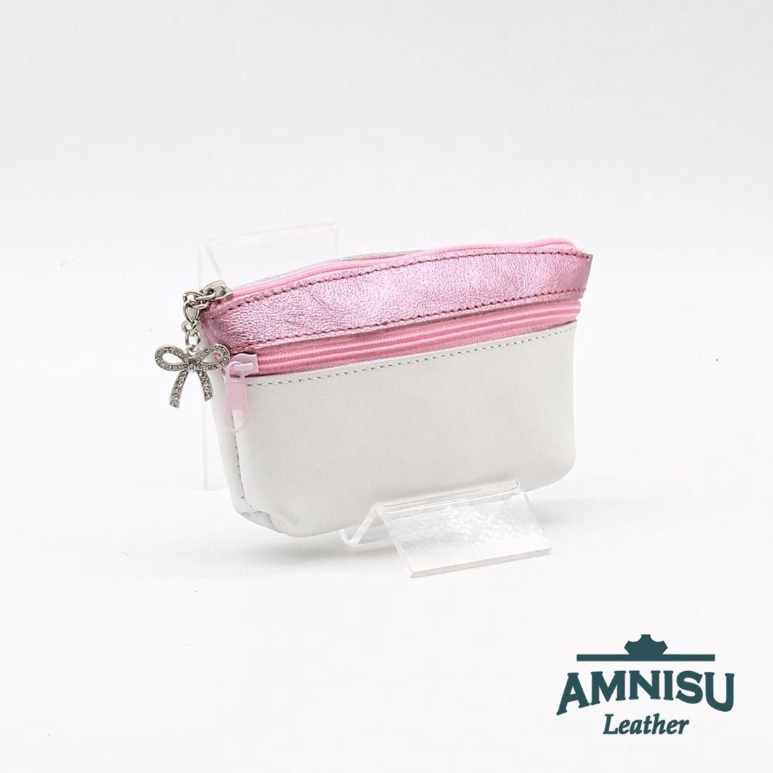 Fehér - metál rózsaszín kettő cipzáras kulcstartó B3002 - táska & tok - kulcstartó & táskadísz - kulcstartó - Meska.hu