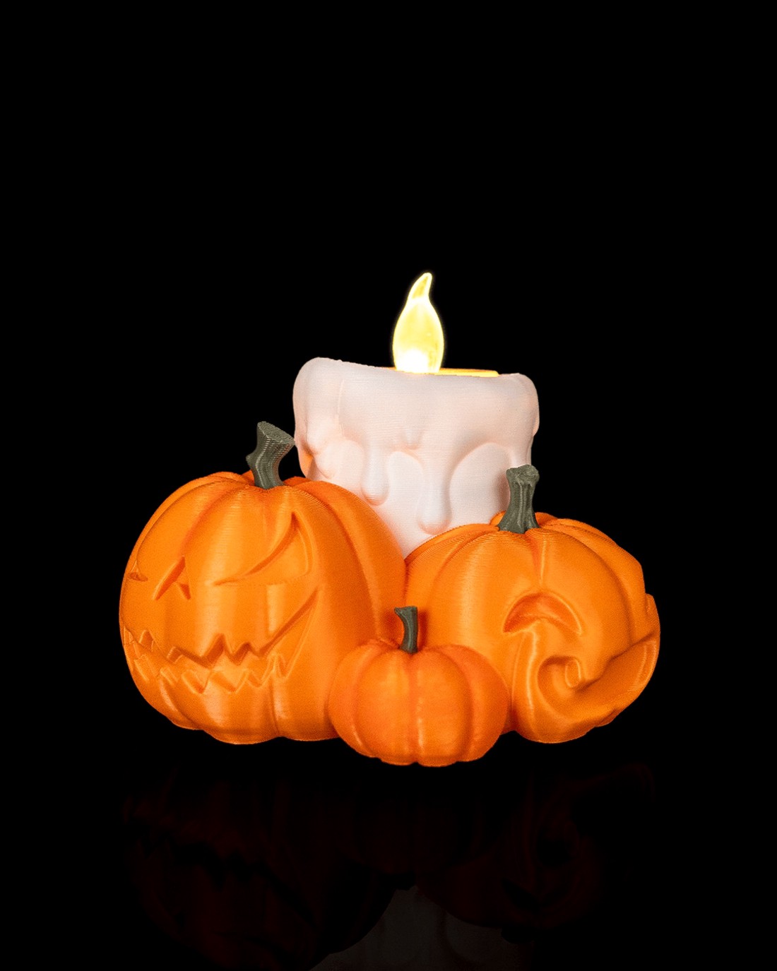 Halloween tök mécsestartó, faragott töklámpás gyertyával � asztali dekoráció és éjjeli lámpa, 10 x 7 cm - otthon & életmód - dekoráció - halloween - halloweeni tök - Meska.hu