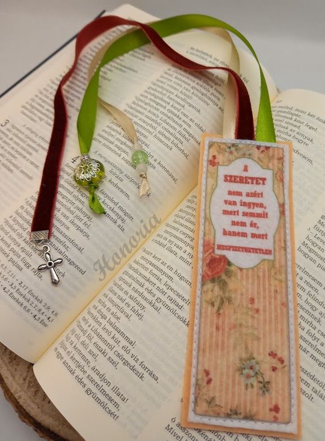 Keresztény, idézetes könyvjelző (a szeretet) - könyv & zene - könyvjelző - Meska.hu