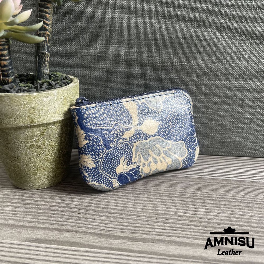 Kék mintás egy cipzáras kulcstartó A6004 - táska & tok - kulcstartó & táskadísz - kulcstartó - Meska.hu