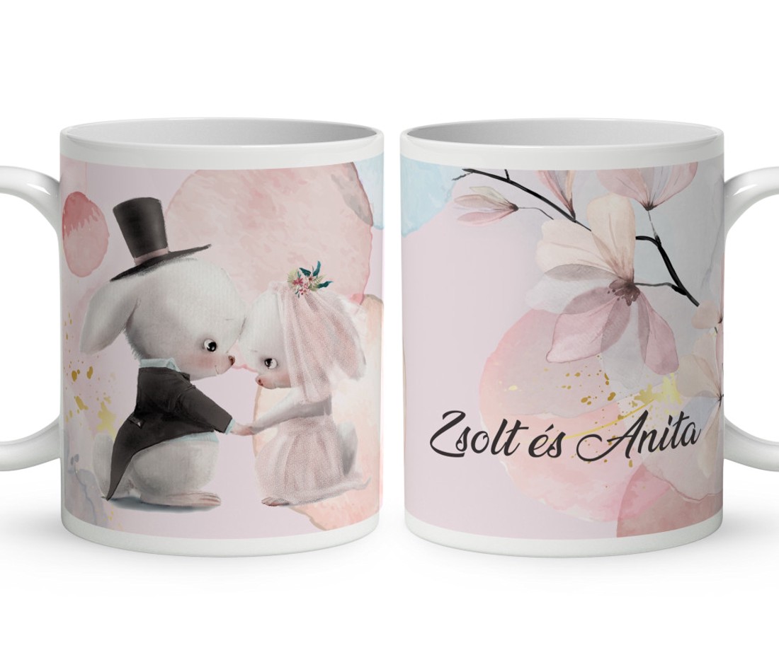 Kérd a neveddel - Légy a feleségem Nyuszikám mintás bögre - otthon & életmód - konyhafelszerelés, tálalás - tálalás - bögre & csésze - Meska.hu