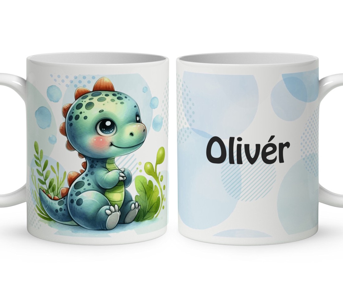 Névvel kérhető - Édes kis dinó mintás bögre - otthon & életmód - konyhafelszerelés, tálalás - tálalás - bögre & csésze - Meska.hu