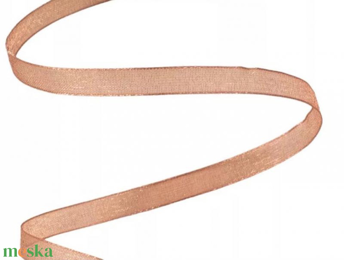 Organza szalag 6mmx20m - púder bézs - kellékek & szerszámok - rövidáru - szalag, pánt - textilszalag - Meska.hu