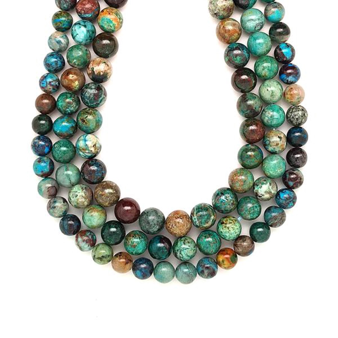 Krizokolla golyó A 8-9mm  ékszerkészítő alapanyag (füzér) - kellékek & szerszámok - ásvány alapanyag - ásványfüzér - Meska.hu