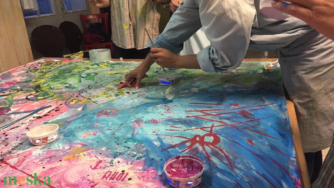 PÁROS SZABADFESTÉS WORKSHOP Valentin napra - gyere és alkoss valami extrát, iparművész műtermében - diy (csináld magad) - workshop & tanfolyam - Meska.hu