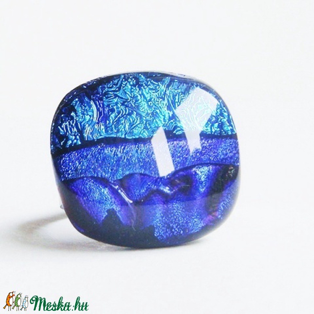 Aqua blue - üveggyűrű - - Meska.hu Aqua blue - üveggyűrű - - Meska.hu