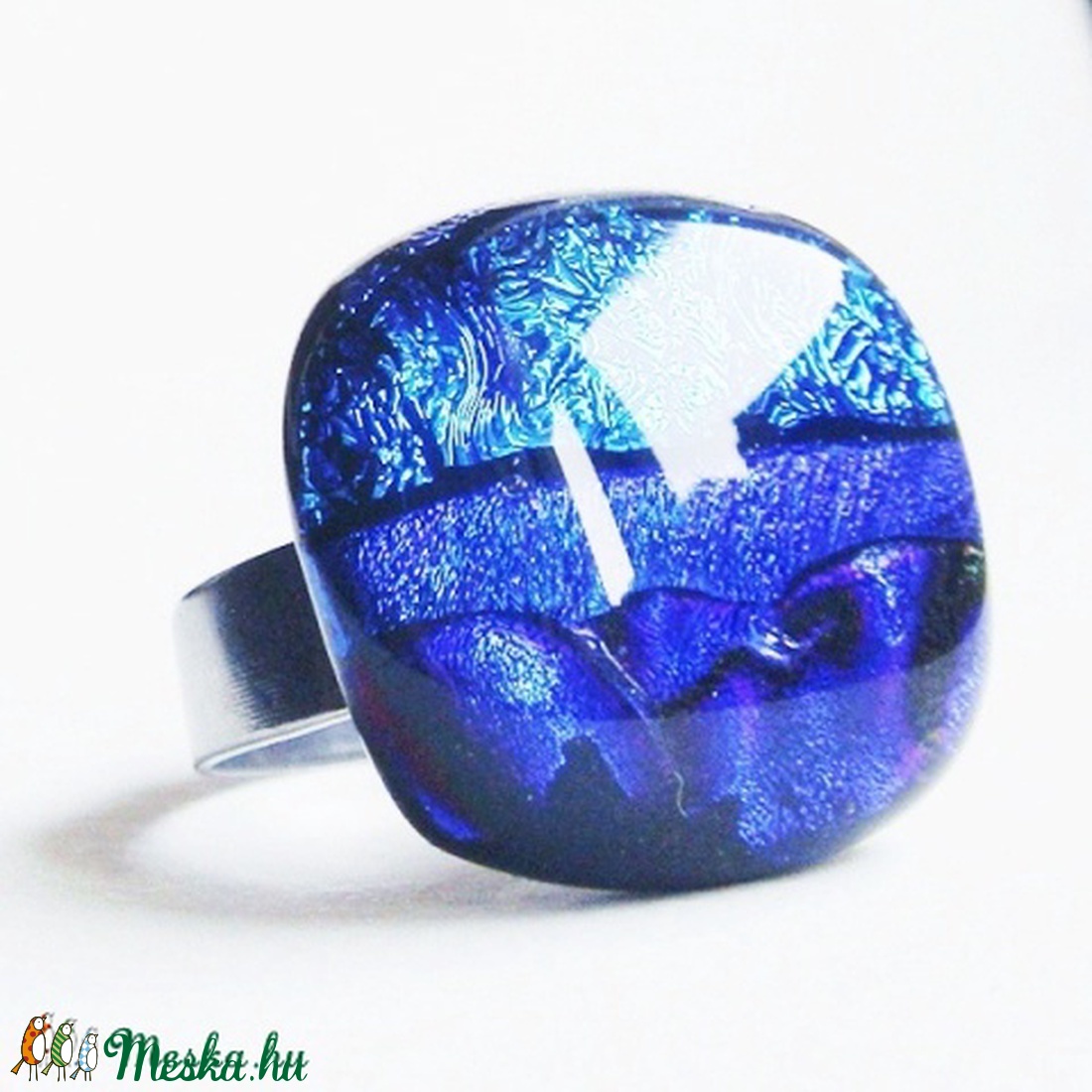 Aqua blue - üveggyűrű - - Meska.hu Aqua blue - üveggyűrű - - Meska.hu