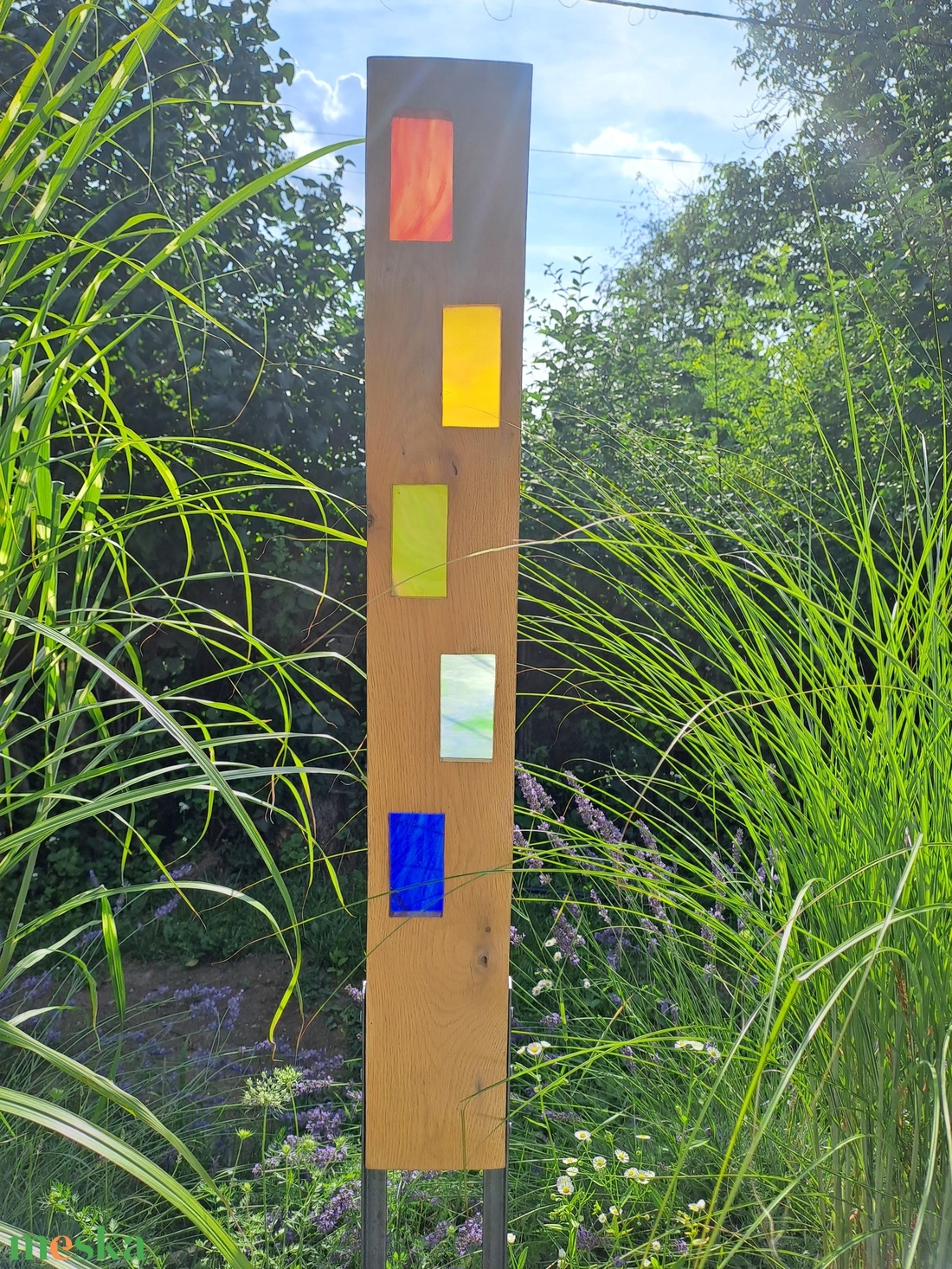 Fából és üvegből készült kerti szobor - otthon & életmód - ház & kert - kerti dísz - Meska.hu