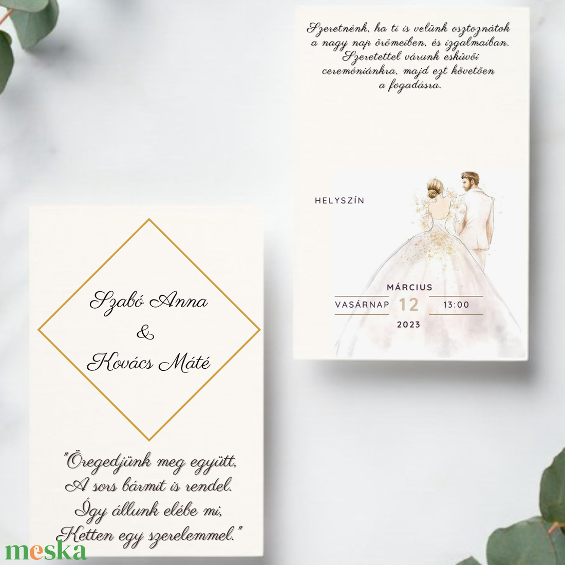 Esküvői meghívó borítékkal #arany - esküvő - meghívó & kártya - meghívó - Meska.hu Esküvői meghívó borítékkal #arany - esküvő - meghívó & kártya - meghívó - Meska.hu