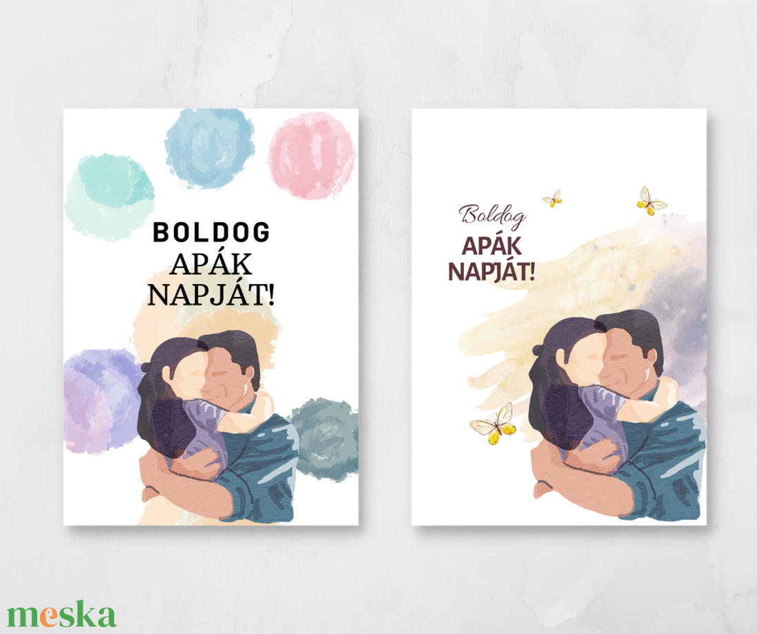 Apák napi képeslap #littlegirl - otthon & lakás - papír írószer - képeslap & levélpapír - Meska.hu
