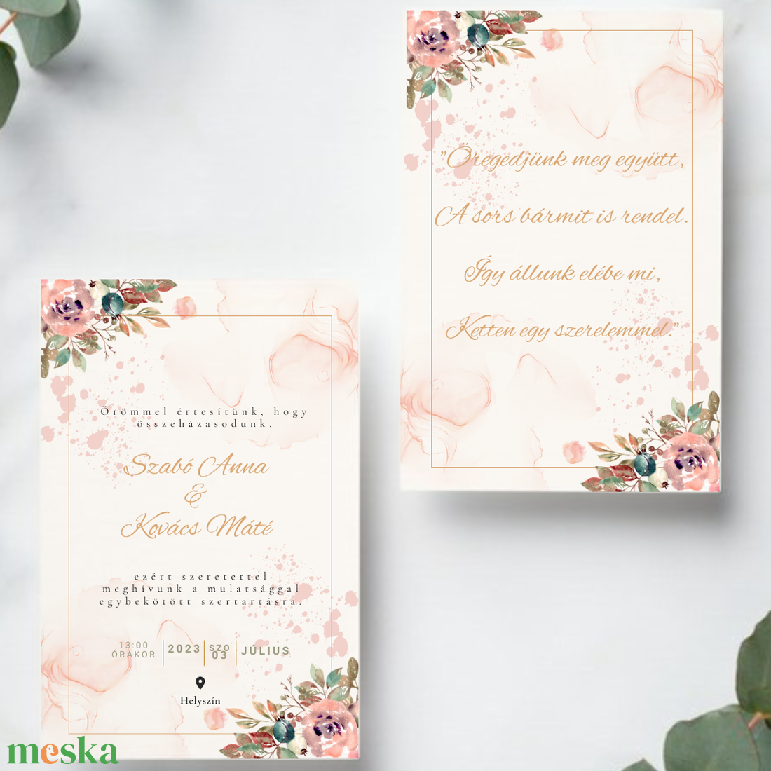 Esküvői meghívó borítékkal #rosegold2 - esküvő - meghívó & kártya - meghívó - Meska.hu Esküvői meghívó borítékkal #rosegold2 - esküvő - meghívó & kártya - meghívó - Meska.hu