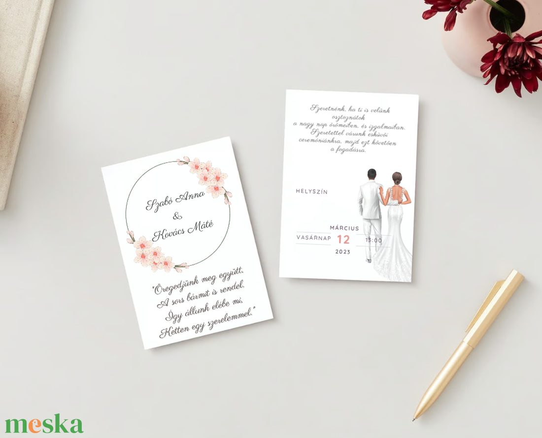 Esküvői meghívó #sakura - esküvő - meghívó & kártya - meghívó - Meska.hu