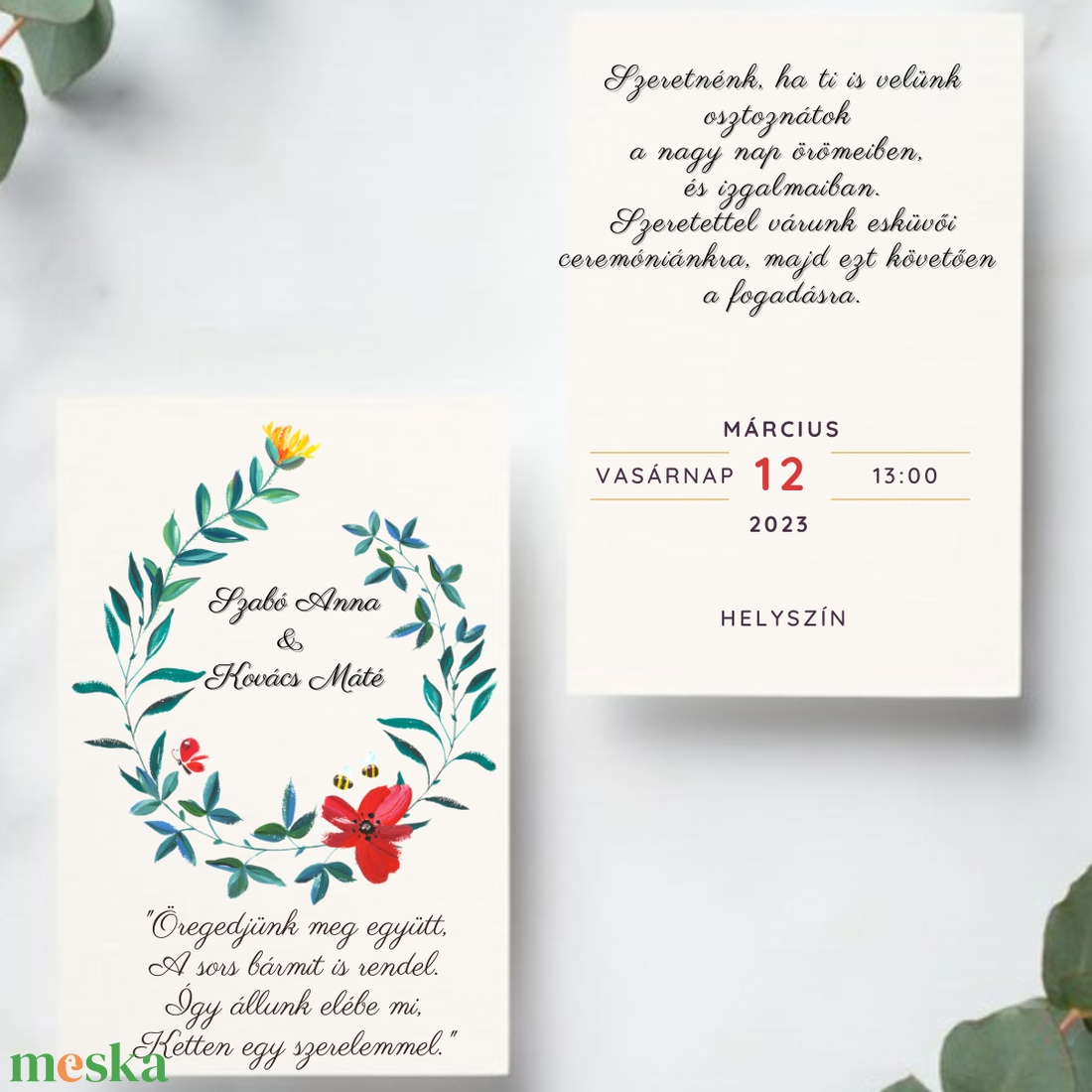 Esküvői meghívó borítékkal #népmese - esküvő - meghívó & kártya - meghívó - Meska.hu