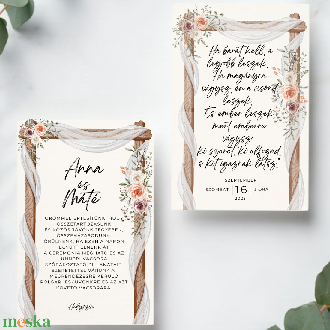 Esküvői meghívó #frame - esküvő - meghívó & kártya - meghívó - Meska.hu