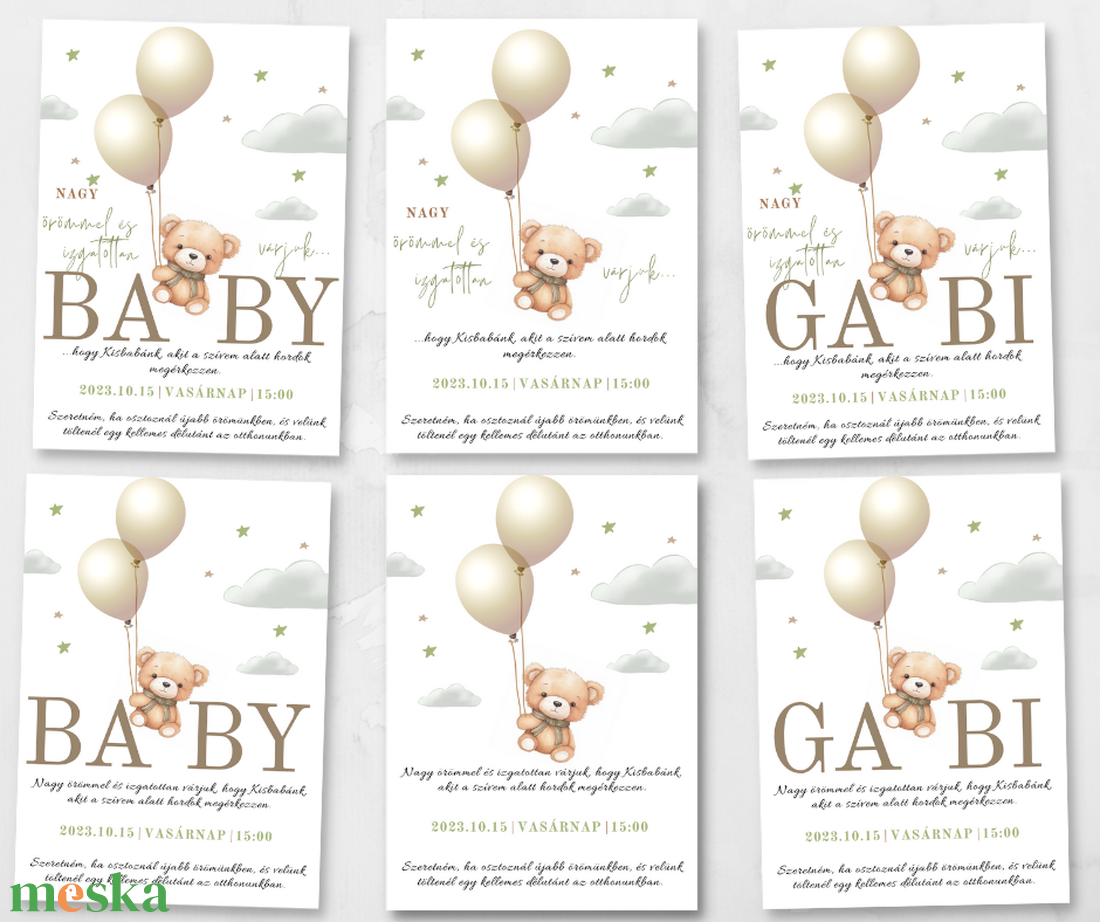 Babaváró meghívó #balloon - otthon & életmód - papír, írószer - ajándékozás kellékei - meghívó - Meska.hu Babaváró meghívó #balloon - otthon & életmód - papír, írószer - ajándékozás kellékei - meghívó - Meska.hu