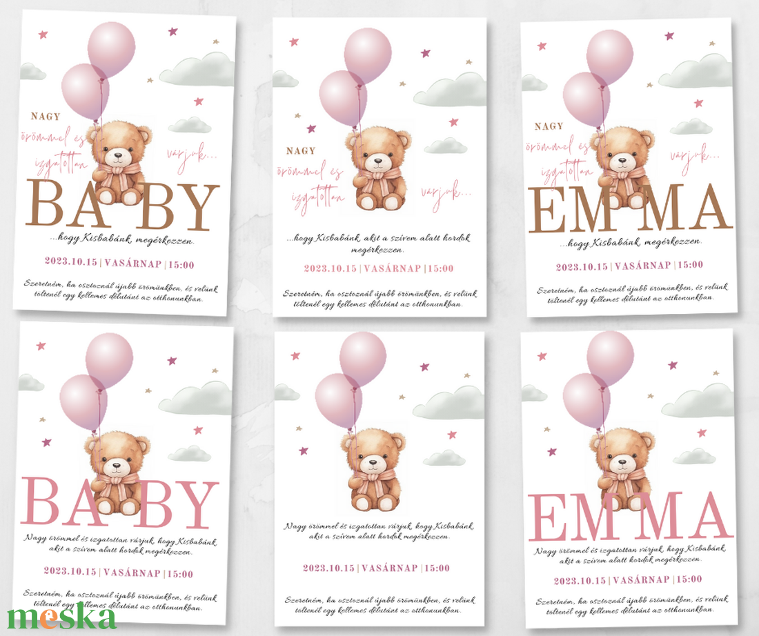 Babaváró meghívó #balloon - otthon & életmód - papír, írószer - ajándékozás kellékei - meghívó - Meska.hu Babaváró meghívó #balloon - otthon & életmód - papír, írószer - ajándékozás kellékei - meghívó - Meska.hu