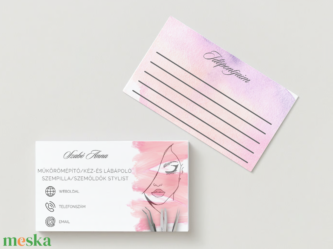 Műszempilla stylist, pillás időpontkártya vagy névjegykártya csomag - otthon & életmód - papír, írószer - névjegykártya - Meska.hu