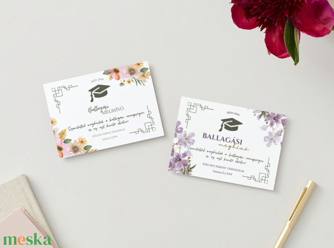 Ballagási meghívó #flowers2 - otthon & életmód - papír, írószer - Meska.hu Ballagási meghívó #flowers2 - otthon & életmód - papír, írószer - Meska.hu
