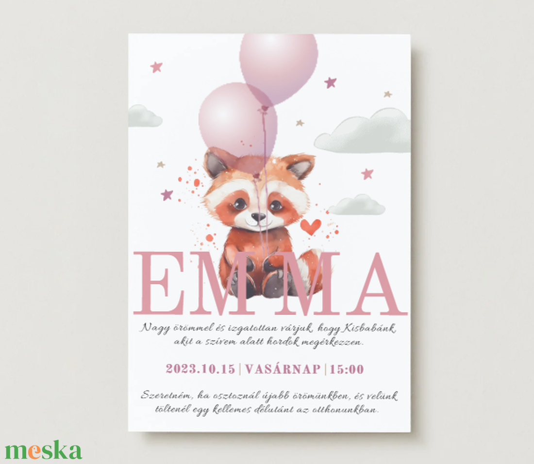 Babaváró meghívó #foxbabygirl - otthon & életmód - papír, írószer - ajándékozás kellékei - meghívó - Meska.hu Babaváró meghívó #foxbabygirl - otthon & életmód - papír, írószer - ajándékozás kellékei - meghívó - Meska.hu