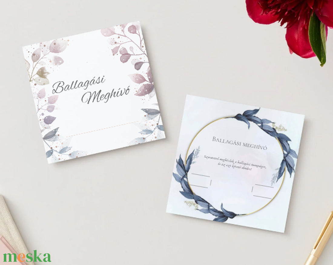 Ballagási meghívó #leaves - otthon & életmód - papír, írószer - ajándékozás kellékei - meghívó - Meska.hu