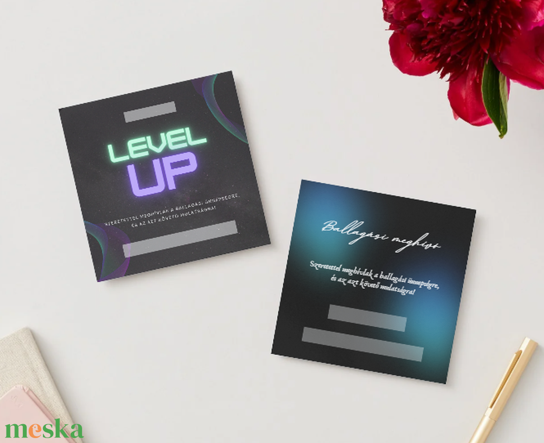 Ballagási meghívó #neon2 - otthon & életmód - papír, írószer - ajándékozás kellékei - meghívó - Meska.hu