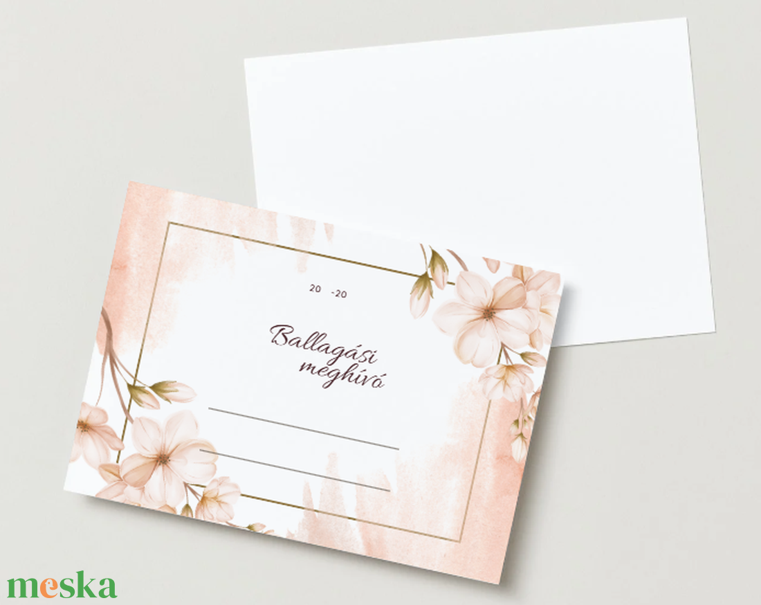 Ballagási meghívó #flowers - otthon & életmód - papír, írószer - ajándékozás kellékei - meghívó - Meska.hu