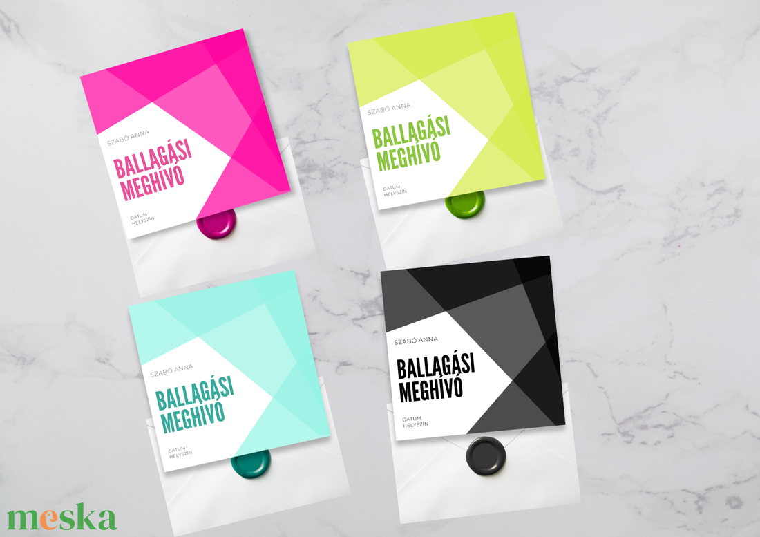 Ballagási meghívó különböző színekben #elements - otthon & életmód - papír, írószer - ajándékozás kellékei - meghívó - Meska.hu