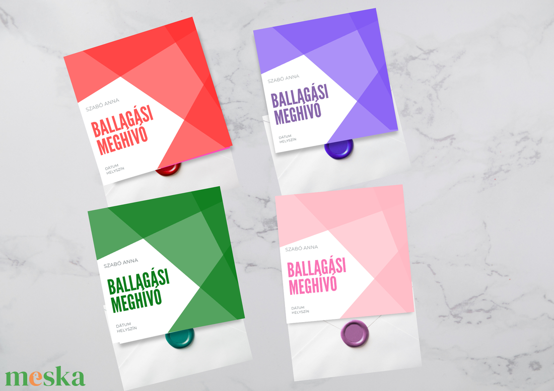 Ballagási meghívó különböző színekben #elements - otthon & életmód - papír, írószer - ajándékozás kellékei - meghívó - Meska.hu
