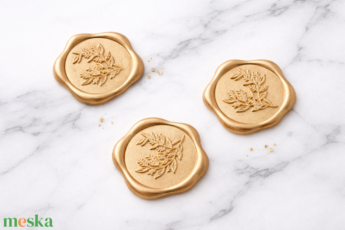 Viaszpecsét levél mintával - otthon & életmód - papír, írószer - pecsétek - viaszpecsét - Meska.hu