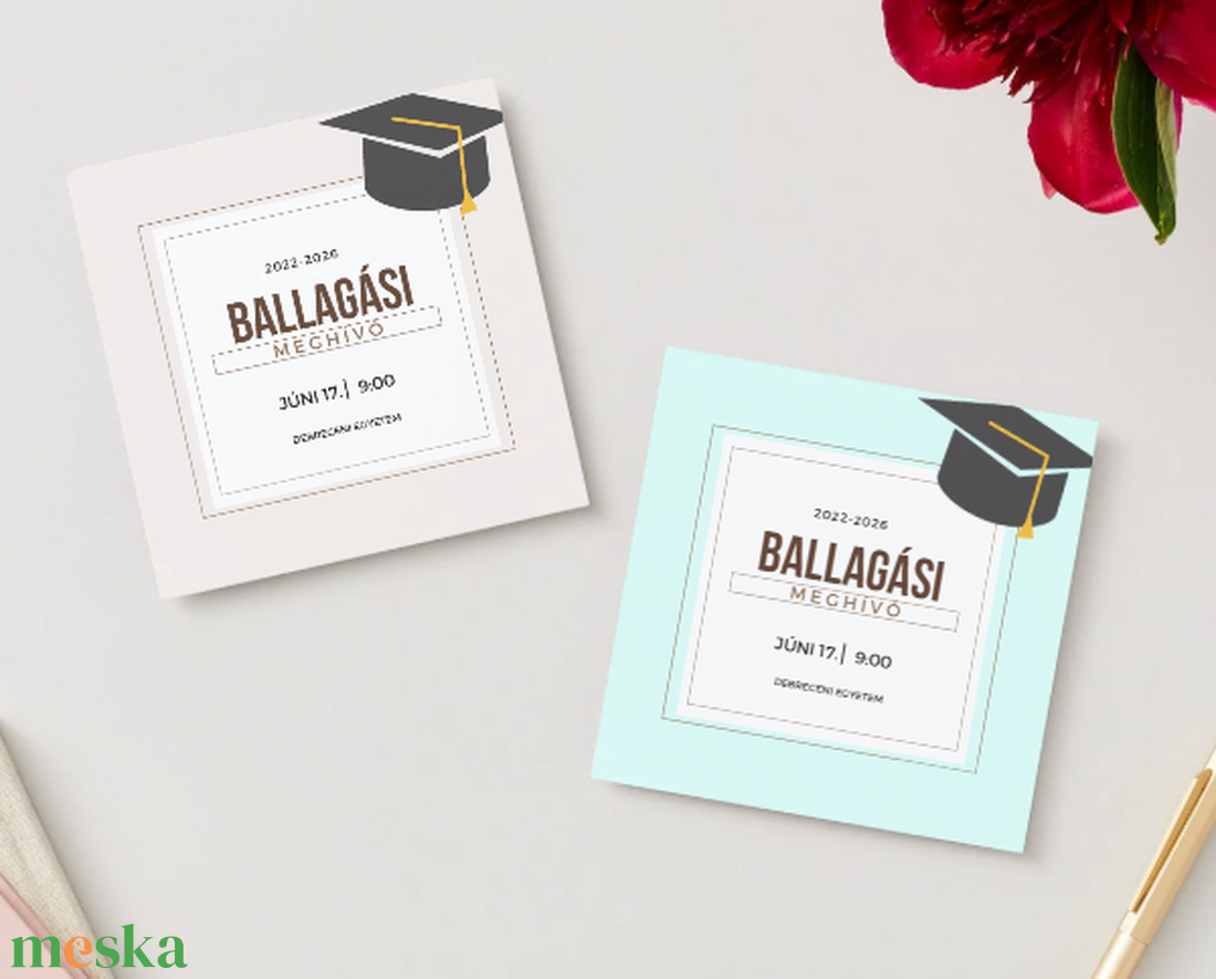 Ballagási meghívó #hat - otthon & életmód - papír, írószer - ajándékozás kellékei - meghívó - Meska.hu