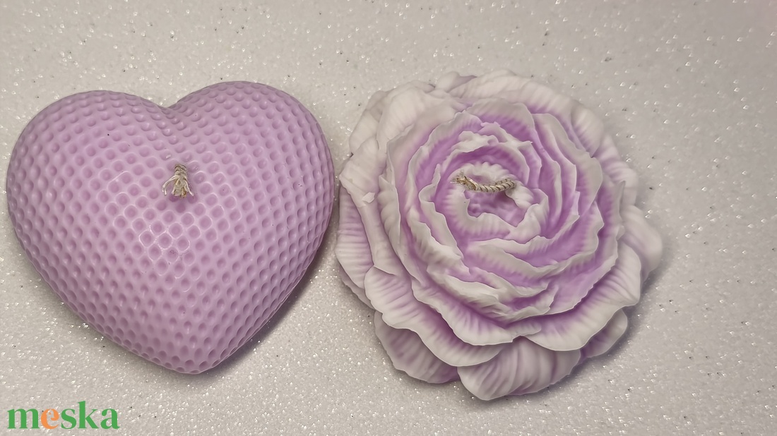 Rózsakert � szív és virág szójaviasz gyertyaszett -  - Meska.hu