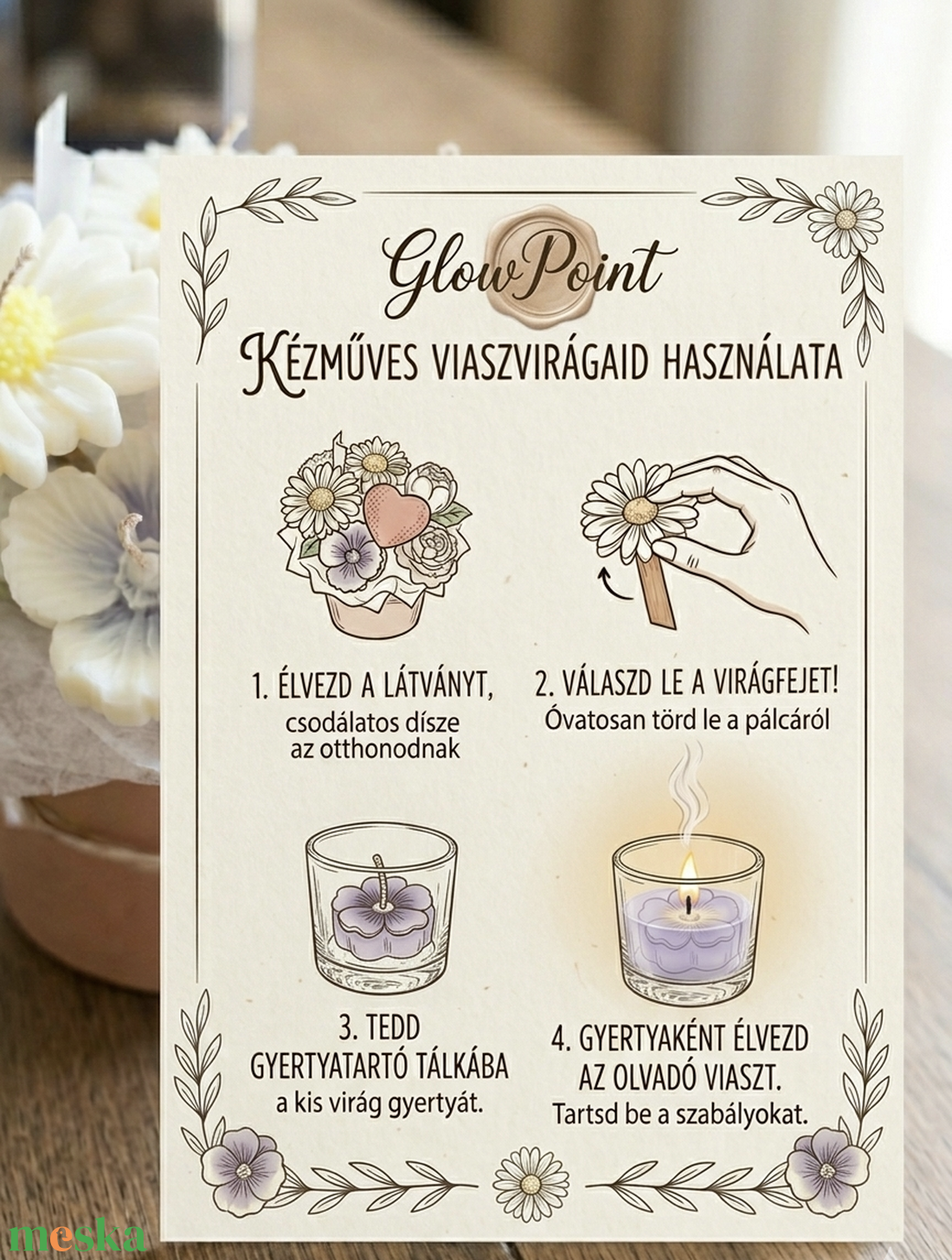 Őszi virágbox szójaviasz - otthon & életmód - dekoráció - asztal és polc dekoráció - asztaldísz - Meska.hu