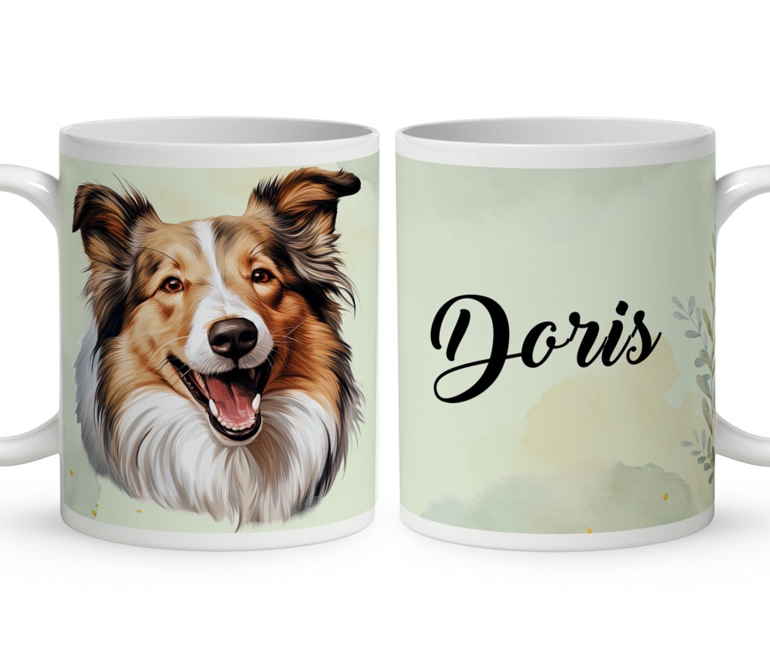 Névvel kérhető - Shetlandi juhászkutya portré mintás bögre - otthon & életmód - konyhafelszerelés, tálalás - tálalás - bögre & csésze - Meska.hu