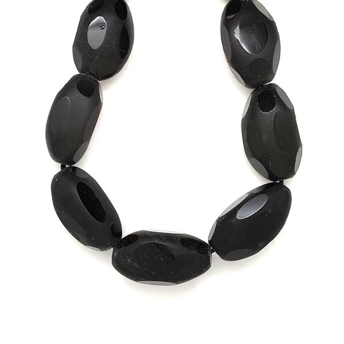 Onix lapcsiszolt fél matt 16-18x30-35mm ékszerkészítő alapanyag (füzér) - kellékek & szerszámok - ásvány alapanyag - ásványfüzér - Meska.hu