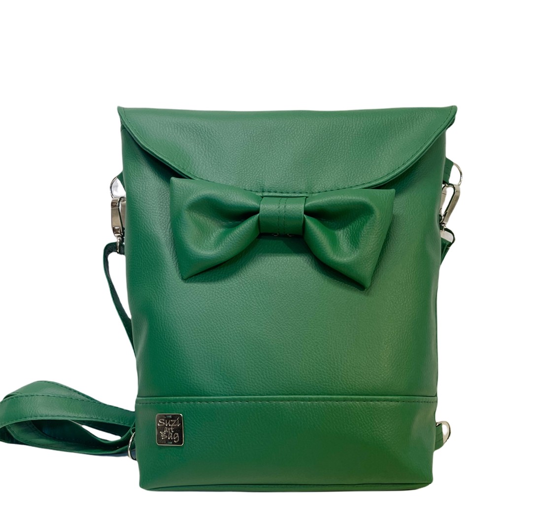 SuziartBag Zöld masnis kisméretű 2in1 hátizsák - táska & tok - kézitáska & válltáska - válltáska - Meska.hu SuziartBag Zöld masnis kisméretű 2in1 hátizsák - táska & tok - kézitáska & válltáska - válltáska - Meska.hu