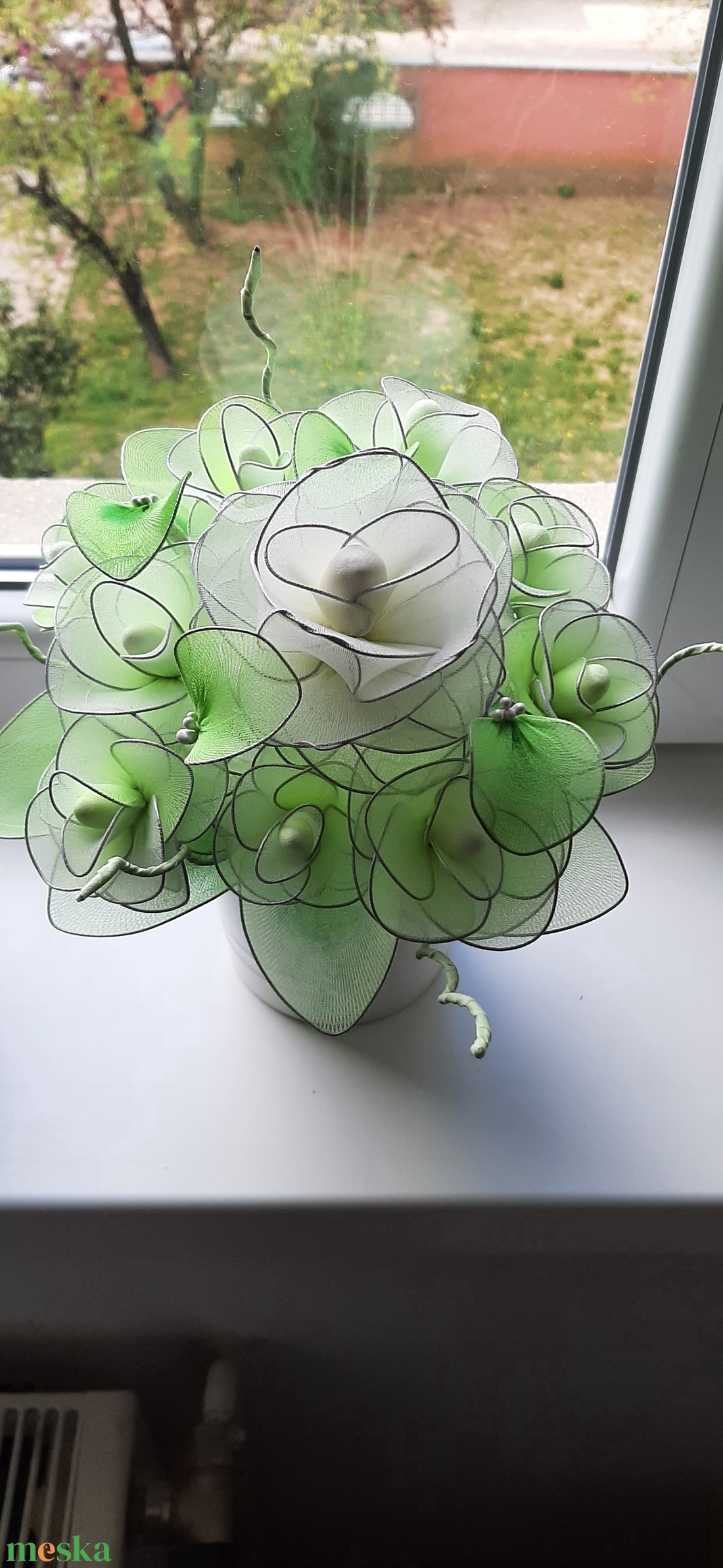 Rózsa csokor vázában / 40cm/ - esküvő - menyasszonyi- és dobócsokor - Meska.hu
