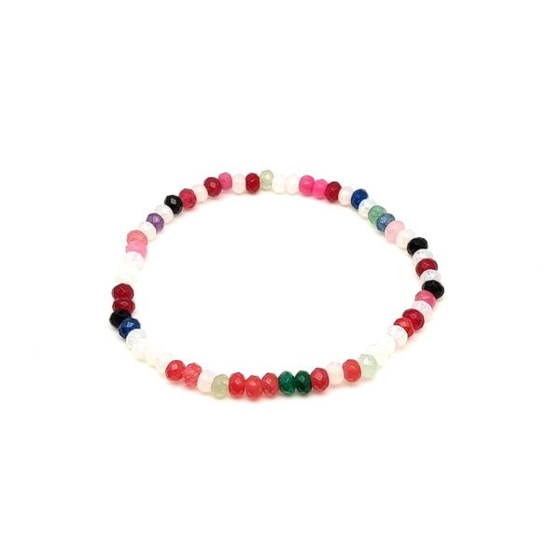 Achát fazettált színezett vegyes korong karkötő 43 mm - ékszer - karkötő - ásványkarkötő - Meska.hu