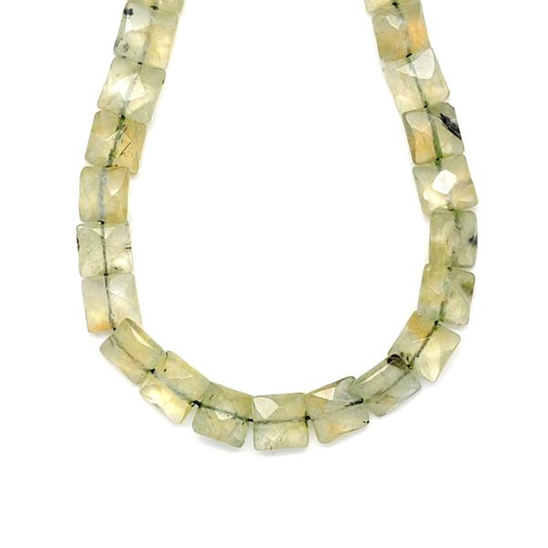 Prehnit fazettált négyzet 10mm ékszerkészítő alapanyag (füzér) - kellékek & szerszámok - ásvány alapanyag - ásványfüzér - Meska.hu