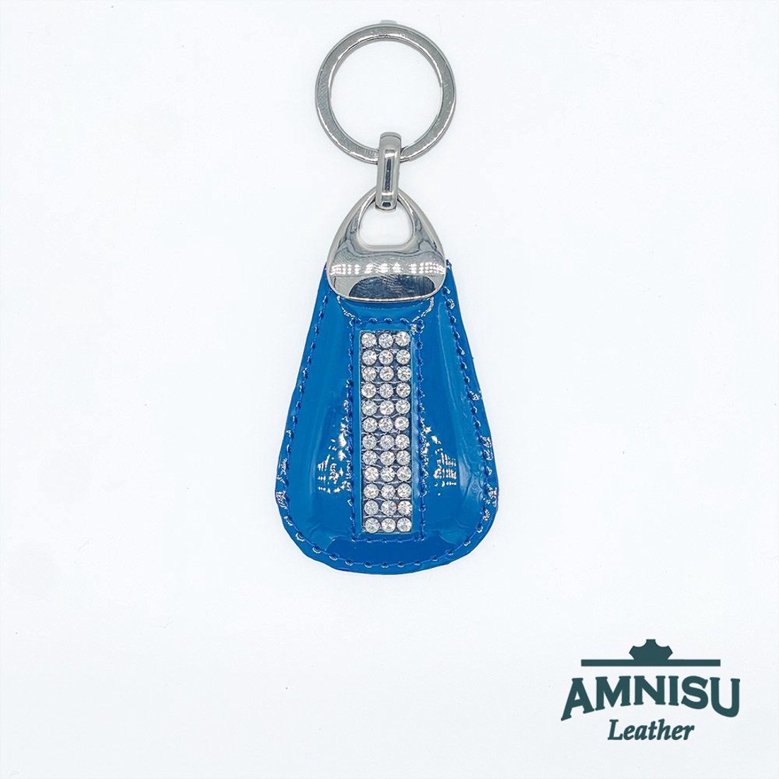 Türkiz lakk csepp alakú kristály köves kulcstartó H7004 - táska & tok - kulcstartó & táskadísz - kulcstartó - Meska.hu