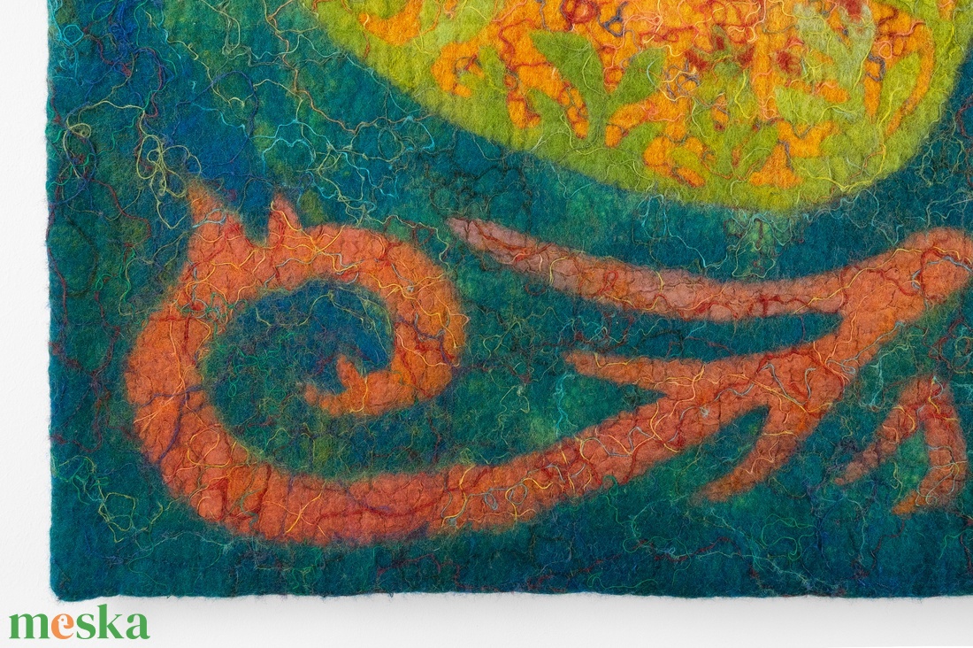 Rendelhető, Életfa Nappal- Holddal nemezkép 87 x 84 cm. - művészet - textilkép - nemezelt - Meska.hu