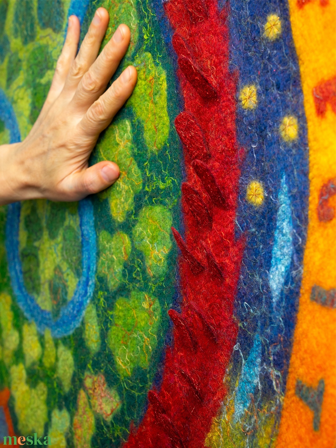 Sárkány. Nemezkép - művészet - textilkép - nemezelt - Meska.hu