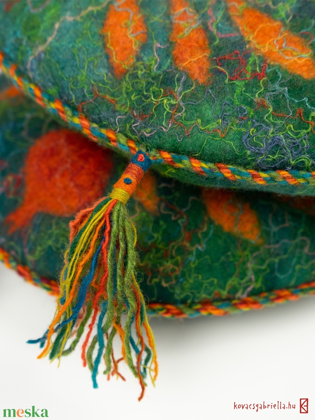 Gránátalmás nemezpárna, díszpárna  - otthon & életmód - lakástextil - párna & párnahuzat - díszpárnahuzat - Meska.hu