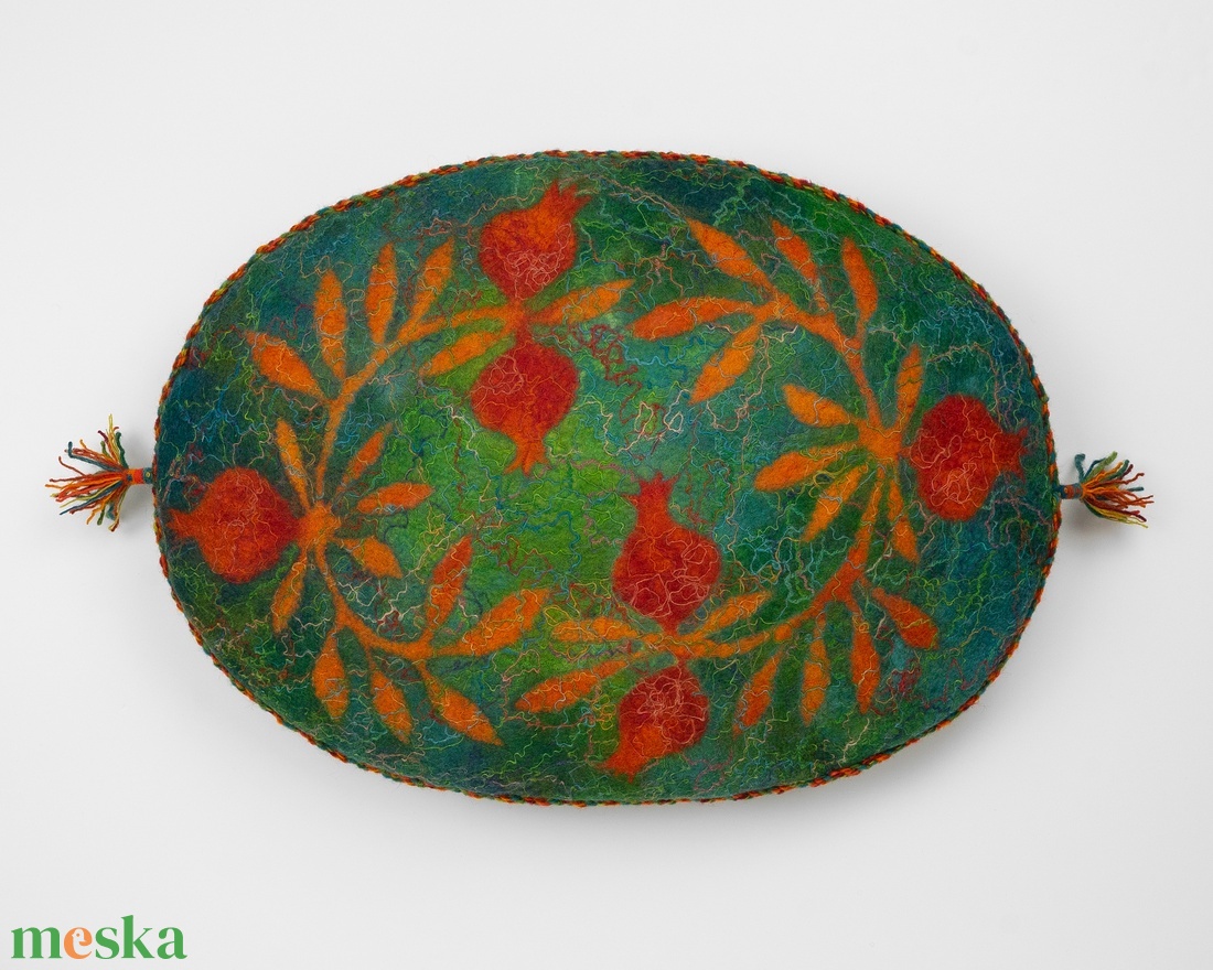 Gránátalmás nemezpárna, díszpárna  - otthon & életmód - lakástextil - párna & párnahuzat - díszpárnahuzat - Meska.hu