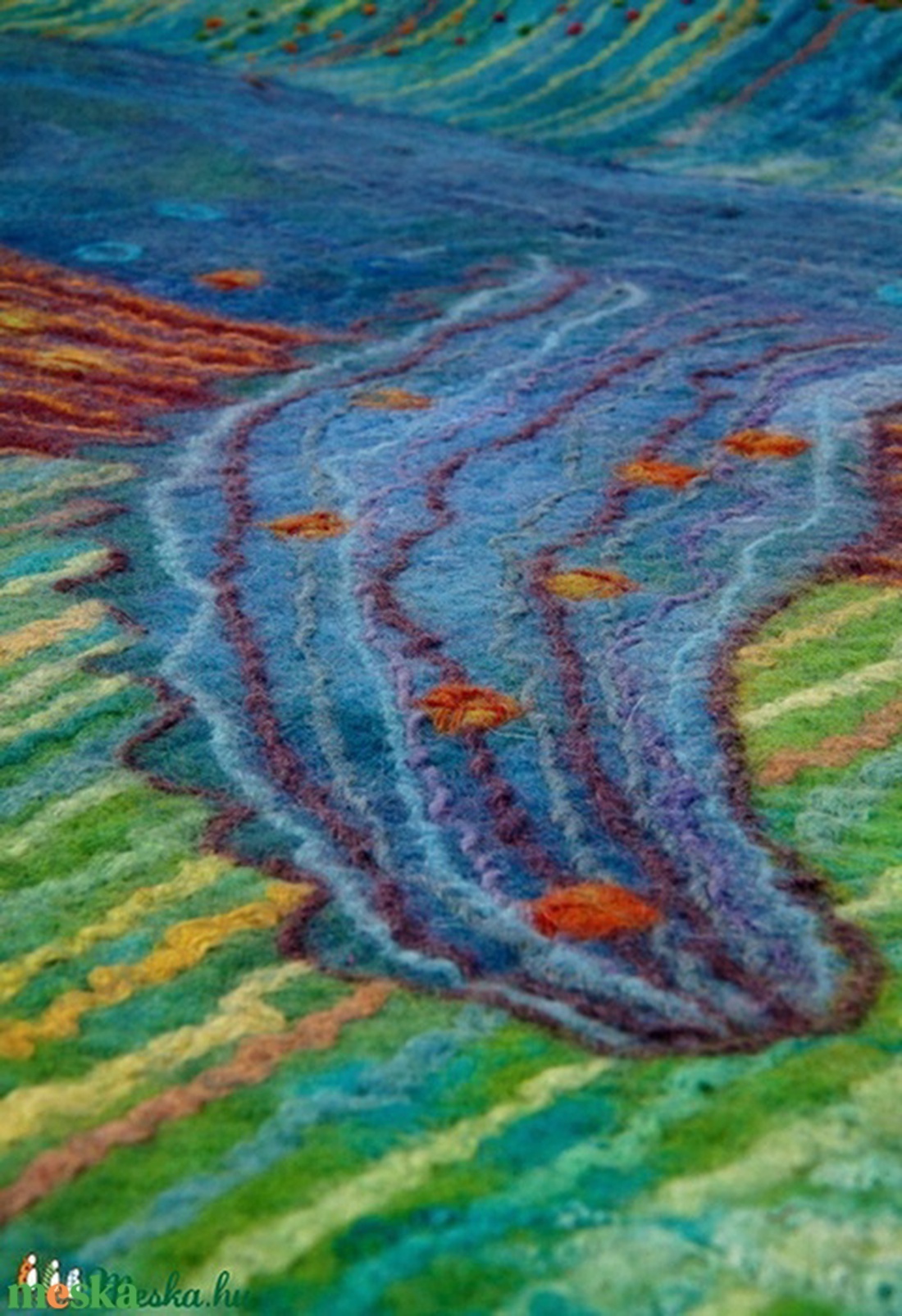 Rendelhető. Még létezők II. Kék bálna, 242 x 89 cm, nemez  - művészet - textilkép - egyéb - Meska.hu